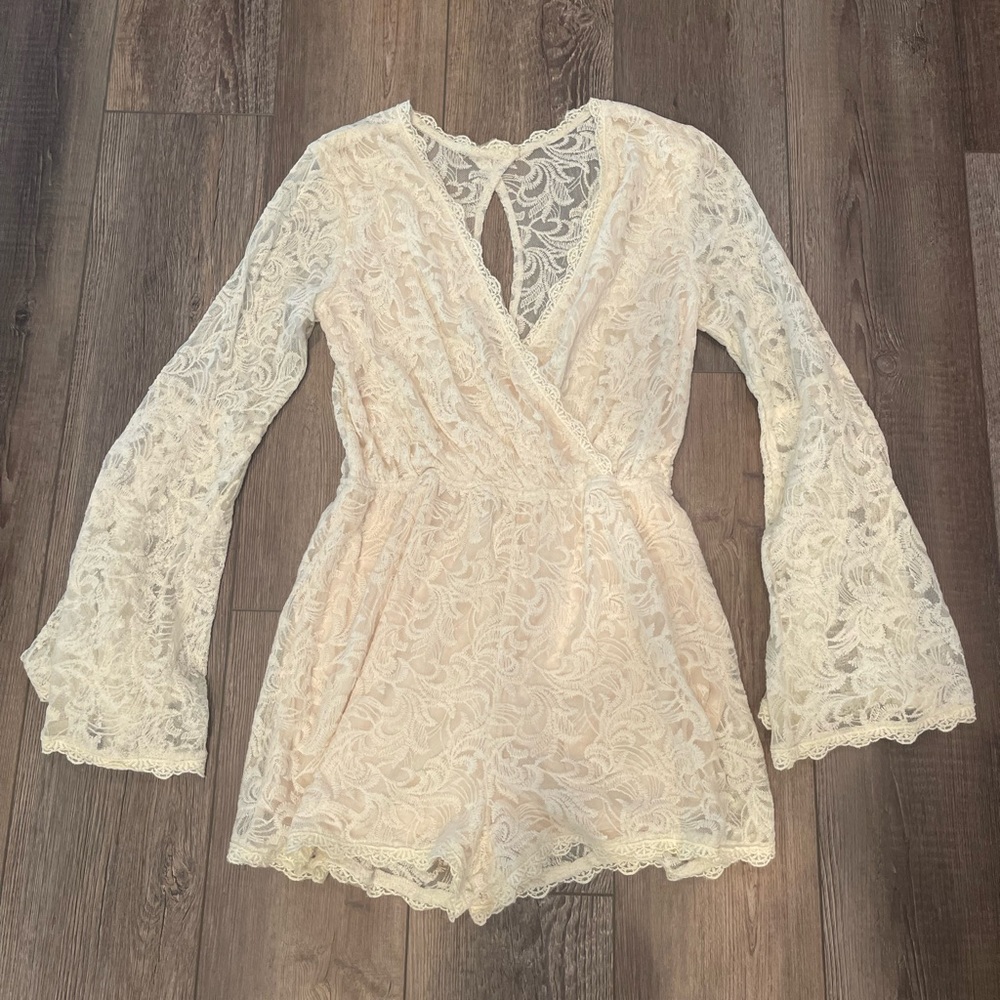 Lace Long Sleeve Romper.